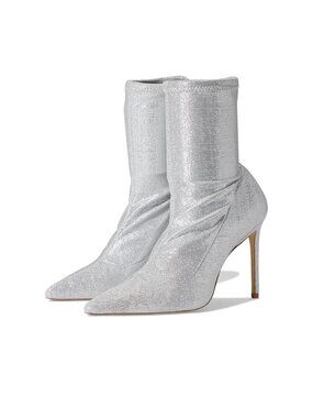 Stuart Weitzman Stuart 100 Stretch Bootie Silver